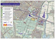 Op dit kaartje zie je 3 potentiële locaties voor windenergie in de gemeente Lansingerland. De locaties waarnaar gekeken gaat worden zijn: Kruisweg oostzijde, Bleizo-West, Noordpolder