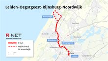 R-Net kaart buslijn Leiden-Oegstgeest-Rijnsburg-Noordwijk
