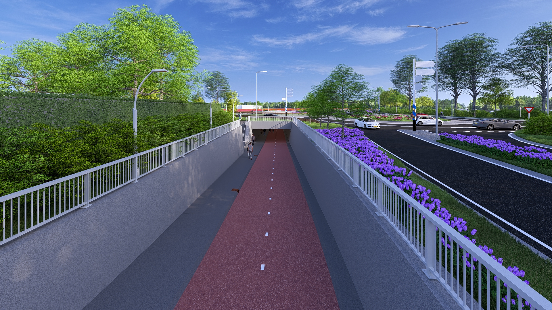 Tunnelingang en trap Oostzijde N208