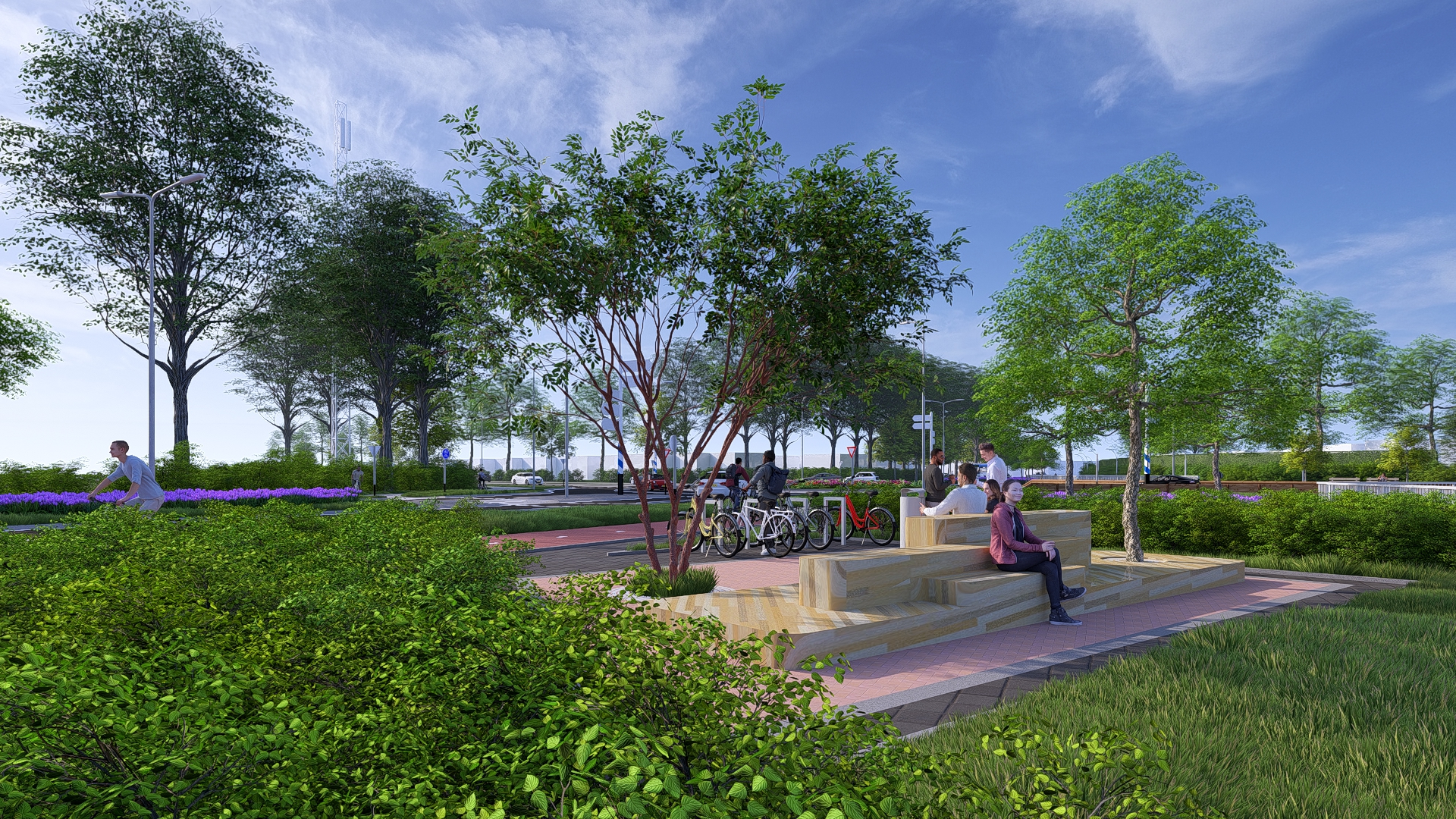 Rustpunt met rotonde N208