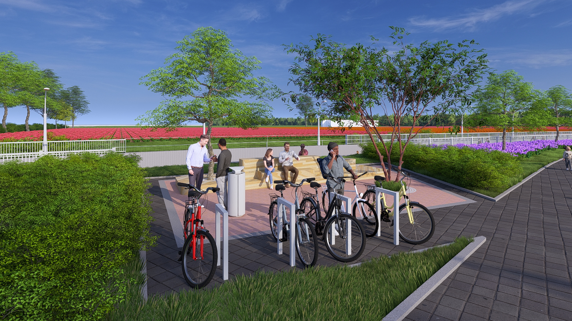 Rustpunt met bollenvelden N208