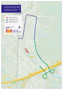 Omleidingsroute bij werkzaamheden N454