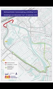 Werkzaamheden Coenecoopbrug fietsverkeer_omleiding 1 en 2