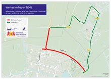 Werkzaamheden N207 omleidingen via N460, N461 en N446.