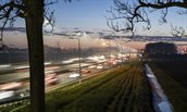 A29 snelweg in avondspits