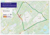 op de afbeelding staat de omleidingsroute via de N444, > Noordelijke randweg > Bollendreef > Jacoba van Beierenweg > ‘s-Gravendamseweg > N206.