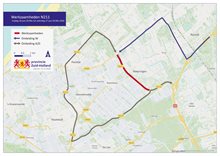 Op de afbeelding staat de omleidingsroute.