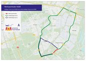 Op de afbeelding zie je de omleidingsroute