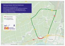 Omleidingskaart N216 Schelluinen - doorgaand verkeer. In de tekst van het bericht vind je de omleidingen uitgeschreven.