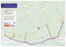 omleidingskaart N214 fase 1 rotonde N214 Damseweg
