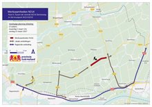 omleidingskaart N214 fase 6 rotonde N214 Damseweg en kruispunt N214 N216