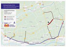 omleidingskaart N214 fase 7 kruispunt N214 Damseweg en rotonde N214 Gorissenweg