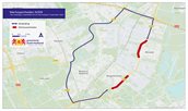 Kaart van werkzaamheden op de N209 tussen Bergschenhoek en Bleiswijk, met een aangegeven omleidingsroute via Berkel en Rodenrijs.